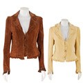 Black Rivet Women's Ruffle Detail Suede Blazer