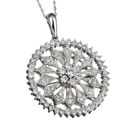 14k White Gold 1 3/4ct TDW Diamond Medallion Necklace (HI, I3)