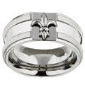 Stainless Steel Fleur de Lis Band