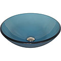 Blue Frosted Glass Vessel Sink
