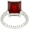 Sterling Silver Red CZ Ring