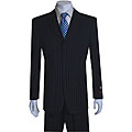 Giogio Fiorelli Men's Black Pinstripe 3-button Suit