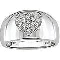 14k White Gold 1/6ct TDW Diamond Heart Ring