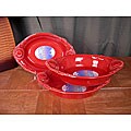 Appolia Red Sunflower 3-piece Oval Baking Dish Set