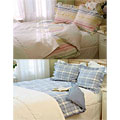Blue Plaid or Multi-colored Seersucker Coverlet Set