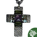 Roman Glass Cross Necklace (Israel)