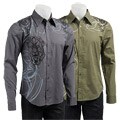 Reward Men's Long-sleeve Embroidered Graphic Shirt