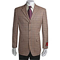 Mantoni 3-button Black/ Gold Wool Plaid Blazer
