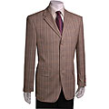 Mantoni Men's 3-button Beige/ Black Plaid Blazer