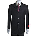 Mantoni Men's 3-button Black Waffle-weave Blazer
