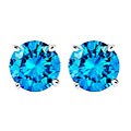 14k White Gold 3ct TDW Blue Diamond Stud Earrings