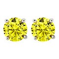 14k White Gold 1ct TDW Canary Diamond Stud Earrings