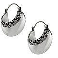 Sterling Silver Wide Hoop Earrings