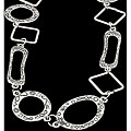 Silvertone Engraved Links Fashion Necklace