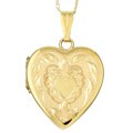 14k Gold Handmade Engraved Heart Locket Necklace