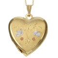 14k Gold Engraved Heart Locket Necklace