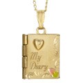 14k Goldfill 'My Diary' Book Locket Necklace