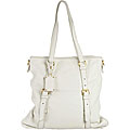 Prada Large White Pebbled Leather Tote