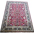 Indo Sarouk Red/Black Rug 6 x 9 (India)