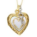 14k Goldfill Mother of Pearl Heart Locket Necklace