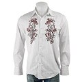 Untouchable Men's Embroidery Pinstripe Woven Shirt