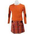 Hartstrings Girl's Sweater with Plaid Skirt