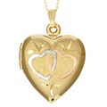 14k Goldfill Double Heart Locket Necklace