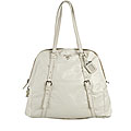 Prada 'New Look' White Large Leather Zip Top Tote