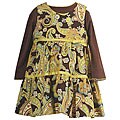 Rare Editions Brown Long-sleeve Girl's Dress