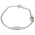 Sterling Silver 6-inch Teddy Bear Baby ID Bracelet