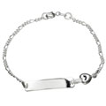 Sterling Silver 7-inch Teen Heart ID Bracelet
