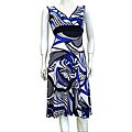 Fashion Love Printed Mid-length Blue Dress