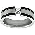 Stainless Steel Tension-set Cubic Zirconia Ring