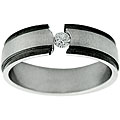 Stainless Steel Tension-set Cubic Zirconia Ring