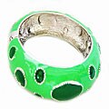 Enamel Green Ovals Bangle Bracelet