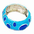 Enamel Turquoise with Blue Ovals Bangle Bracelet