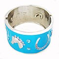 Turquoise Enamel Cowboy Cuff Bracelet