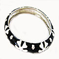 Enamel Black and White Snow Flake Bracelet