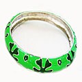Enamel Two-tone Green Snowflake Bracelet