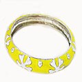 Yellow Snow Flake Enamel Bracelet