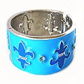 Turquoise Fleur de Lis Enamel Bracelet