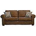Olga Rolled Arm Dark Brown Microfiber Sofa