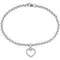 10k White Gold 1/10ct TDW Diamond Heart Anklet