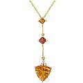 10k Gold Cirtine, Garnet, and Diamond Accent Necklace