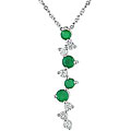 10k Gold Emerald 1/10ct TDW Diamond Necklace