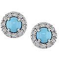 10k Gold Turquoise and 1/6ct TDW Diamond Earrings