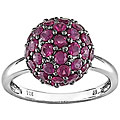 14k White Gold Round Ruby Ring