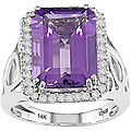 14k Gold Amethyst and 3/8ct TDW Diamond Ring