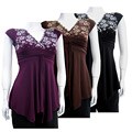 TuTu Women's Cap Sleeve Embroidered Top
