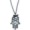 Filligree Dove of Peace and Star Chamsa Necklace (Israel)